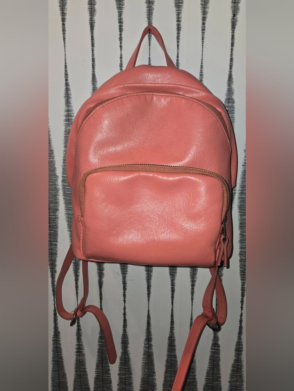 Universal Thread Coral Pink Mini Backpack Faux Leather Adjustable Straps